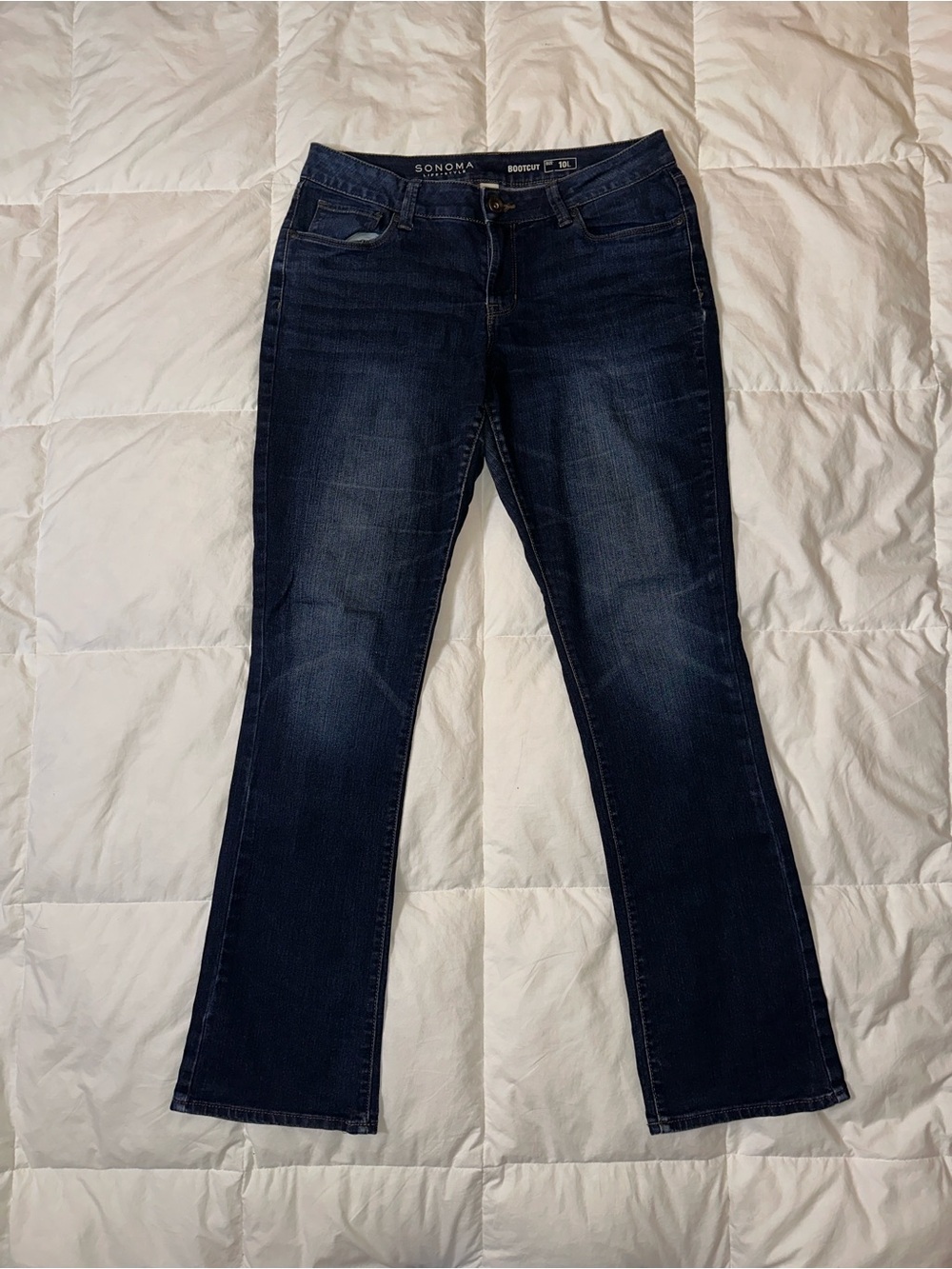 Sonoma Mid-Rise Dark Blue Bootcut 10L Jeans - Women